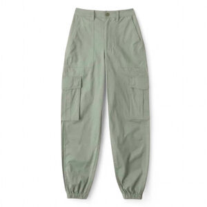 Abercrombie & Fitch Cargo High Waist Tapered Cotton Pants Women's Sz M Sage